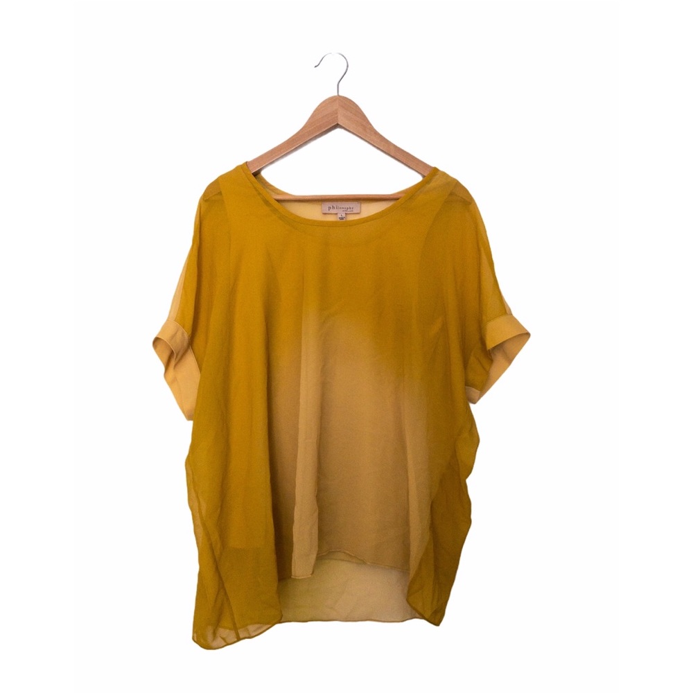 Philosophy Yellow Ombré Sheer Flowy Blouse